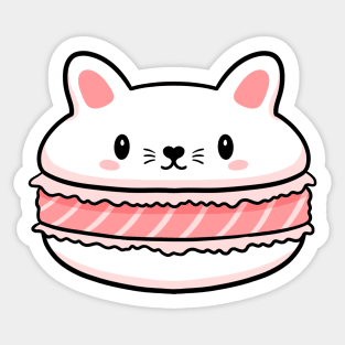 Cat Macaron Kawaii Frech Dessert Sticker